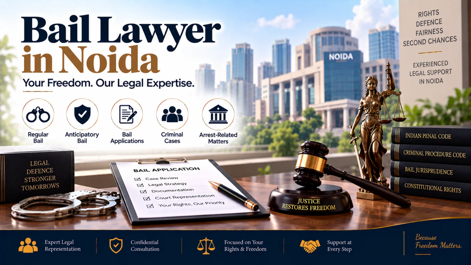 Bail Lawyers in Noida for Regular, Anticipatory & Criminal Bail Matters
