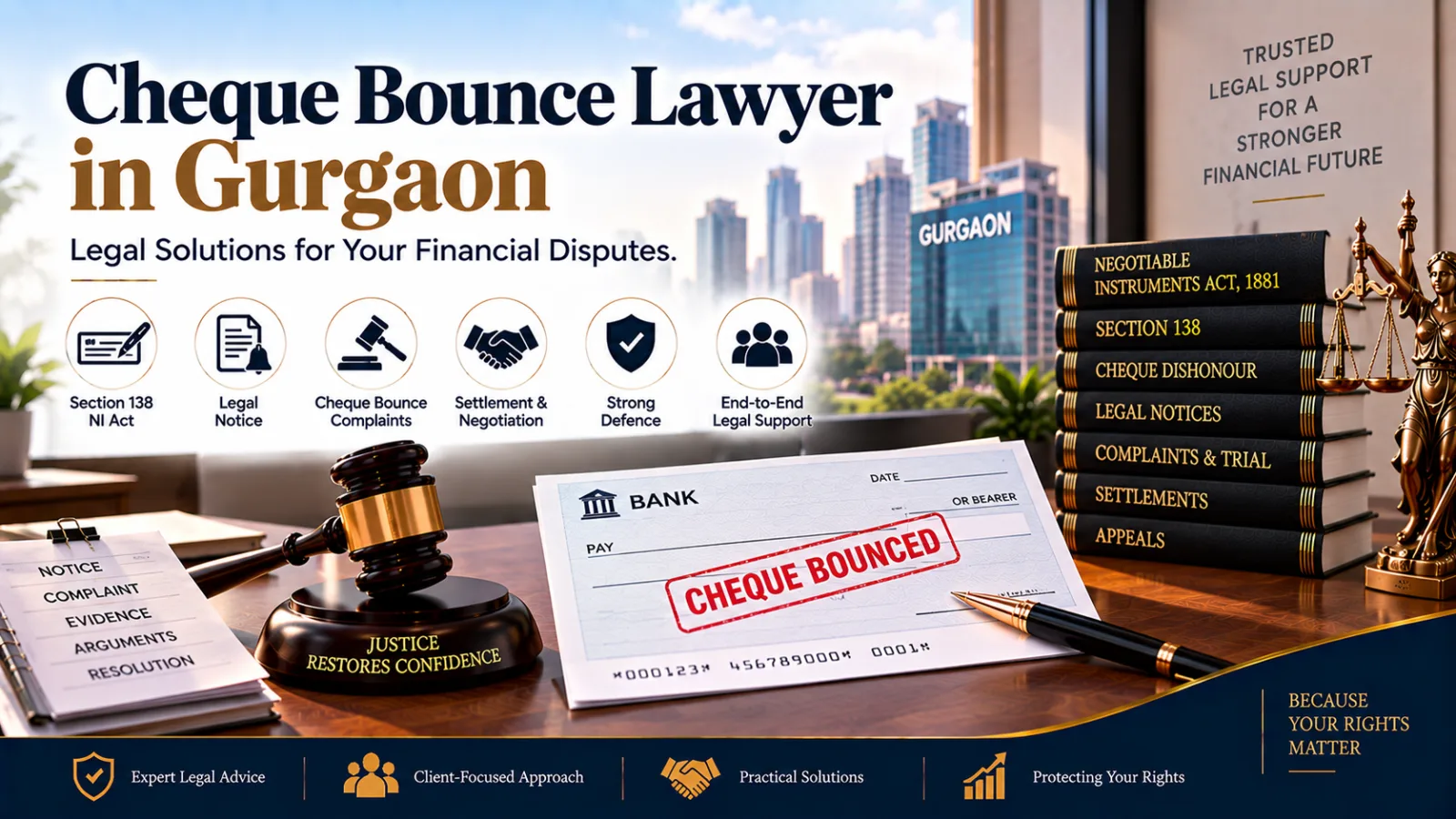 Cheque Bounce Lawyers in Gurgaon for Section 138 NI Act Cases