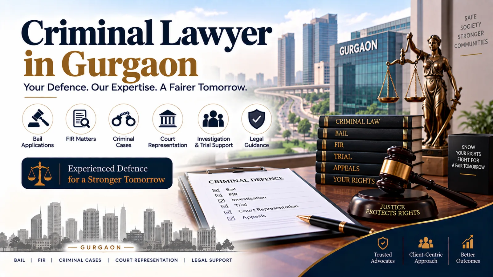 Criminal Lawyers in Gurgaon for Bail, Criminal Cases & Court Representation