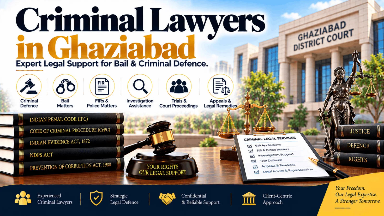 Criminal Lawyers in Ghaziabad for Criminal Cases, Bail, Defence & Court Representation