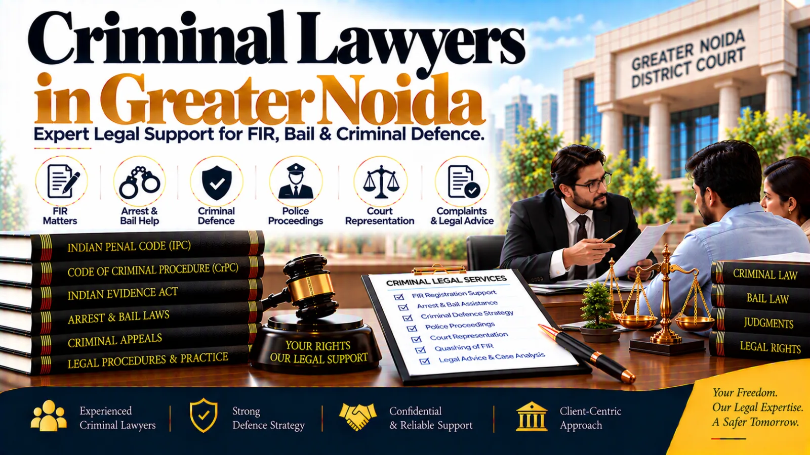 Criminal Lawyers in Greater Noida for FIR, Bail, Criminal Defence & Court Matters
