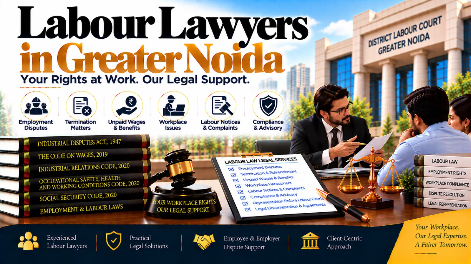 Labour Lawyers in Greater Noida for Employment Disputes, Wages & Workplace Legal Matters