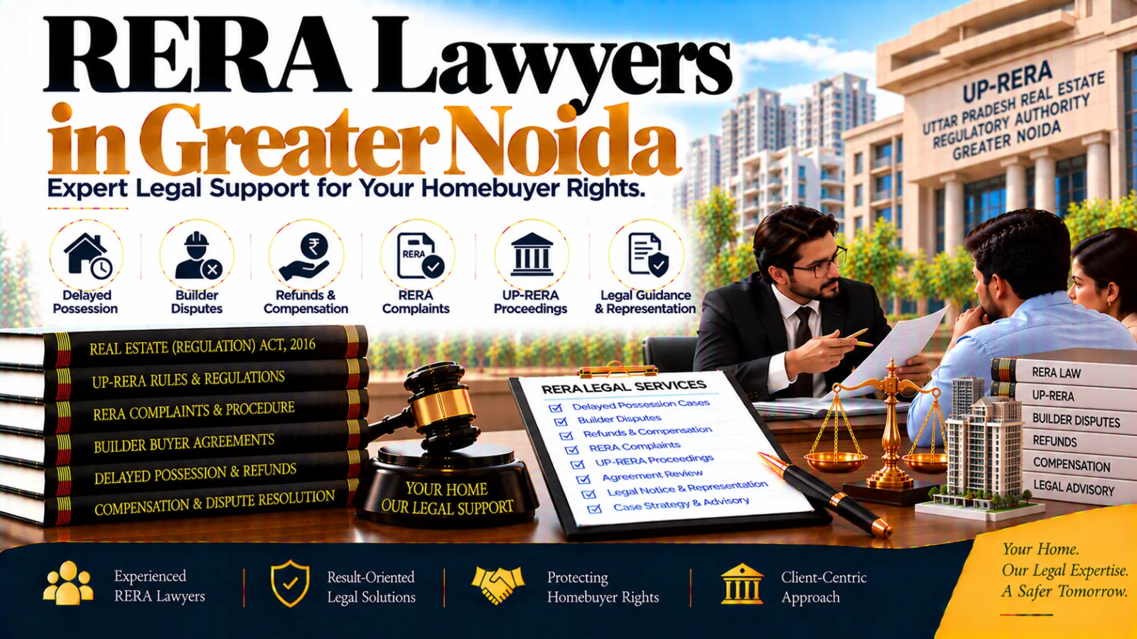 RERA Lawyers in Greater Noida for Homebuyer Disputes, Builder Claims & UP-RERA Matters