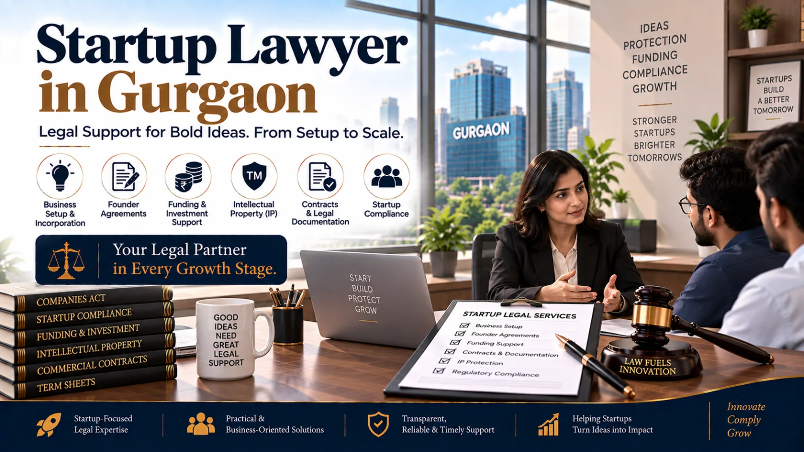 Startup Lawyers in Gurgaon for Business Setup, Funding, Contracts & Compliance