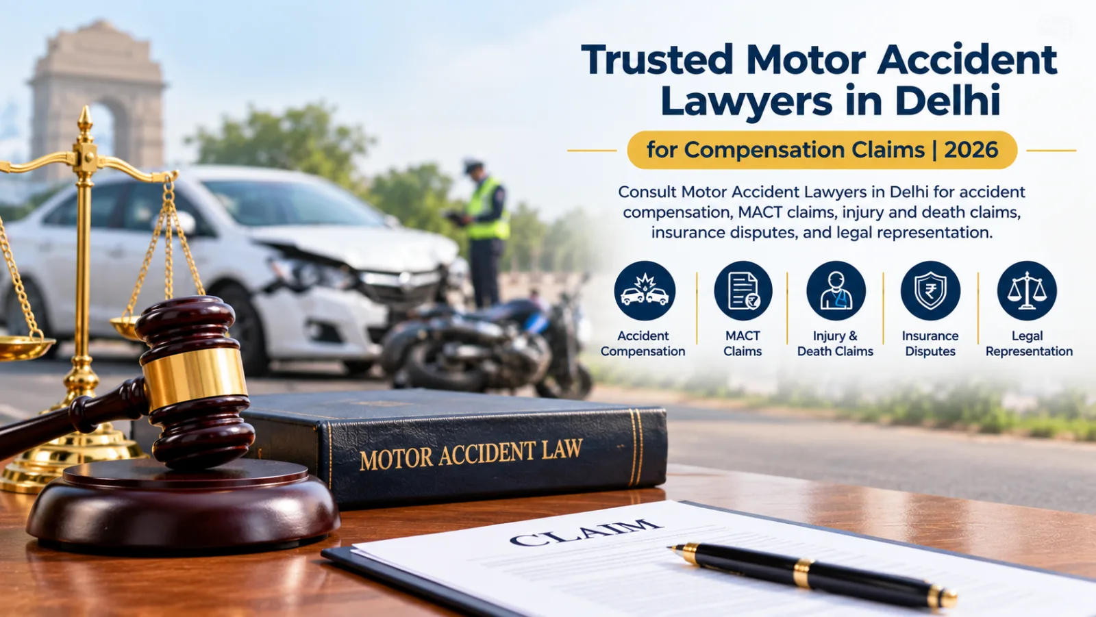 Motor Accident Lawyers in Delhi for Accident Compensation, Insurance Claims & Legal Support